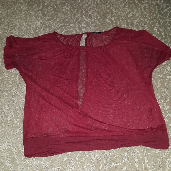Deb Tops - 3/$10! Sheer deb open back shirt (1X) Deb Tops - 3/$10! Sheer deb open back shirt (1X)